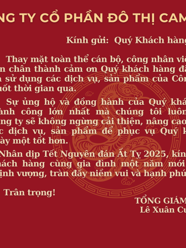 Thư Cảm Ơn Và Chúc Tết Quý Khách Hàng Xuân Ất Tỵ 2025