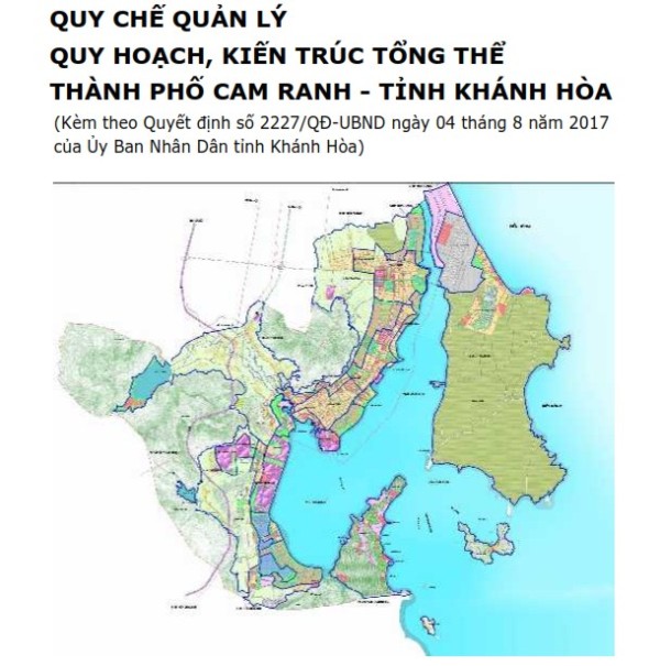 Quy chế quy hoạch, kiến trúc tổng thể thành phố Cam Ranh