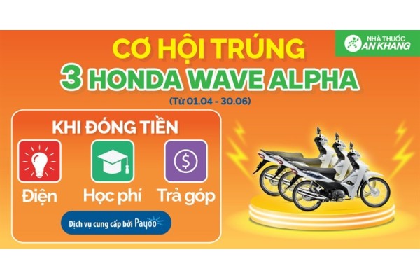 Khuyến mãi khi thanh toán hóa đơn tiền nước tại Chuỗi Nhà thuốc An Khang